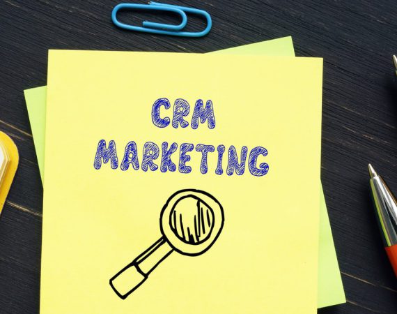 CRM marketing drawn on a post it